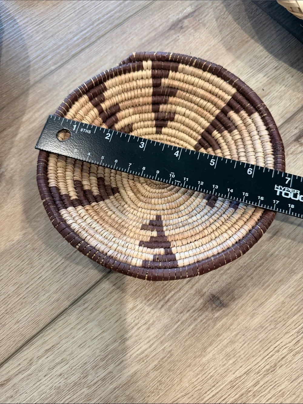Handwoven Brown and Natural Decorative Basket Set. Tight Weave. Set of 5.